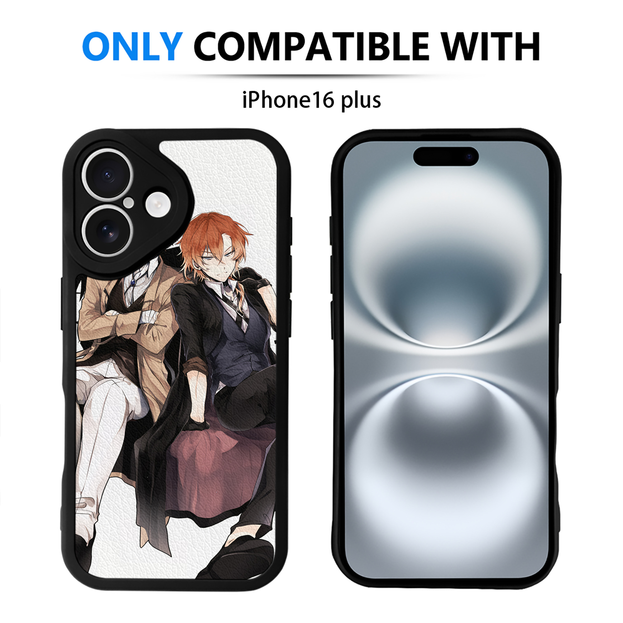 （画像用） 文豪ストレイドッグス Bungo Stray Dogs 【iPhone 16シリーズ対応】シリコンスマホケース（レザー調） 材質：シリコン